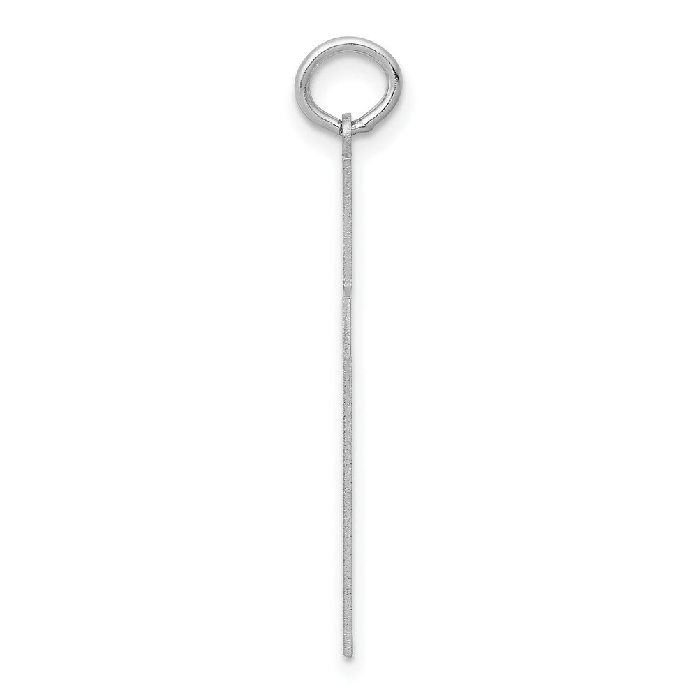 14K White Gold Laser Designed Cross Pendant 33mm length