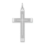 Load image into Gallery viewer, 14K White Gold Laser Designed Cross Pendant 40mm length
