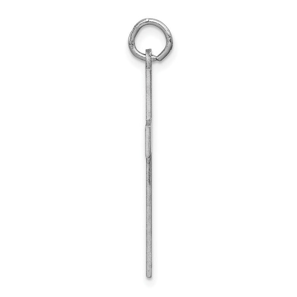 14K White Gold Laser Designed Cross Pendant 33mm length