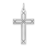 Load image into Gallery viewer, 14K White Gold Laser Designed Cross Pendant 33mm length

