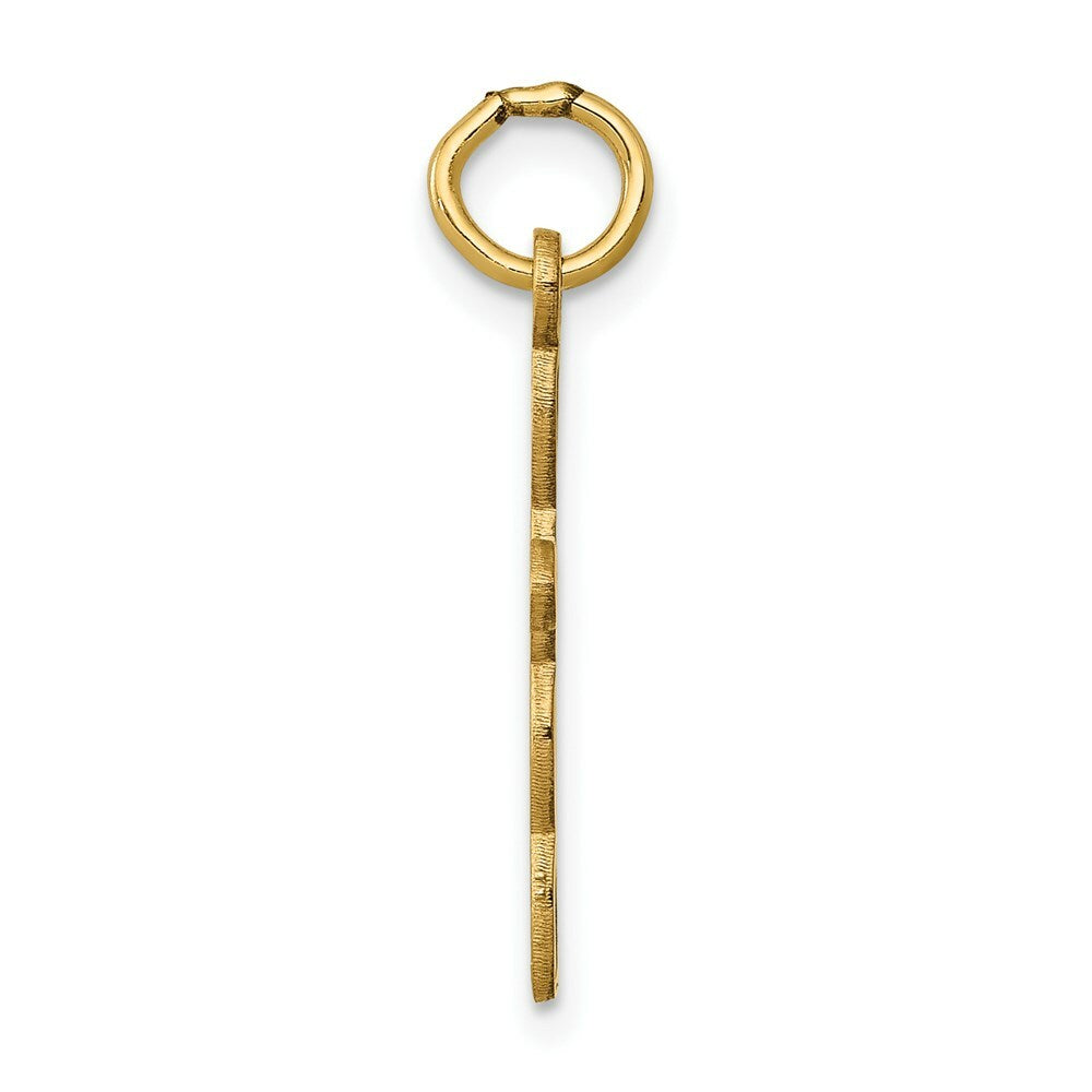 14K Yellow Gold Laser Designed Cross Charm 23mm length