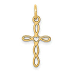 Load image into Gallery viewer, 14K Yellow Gold Laser Designed Cross Charm 23mm length
