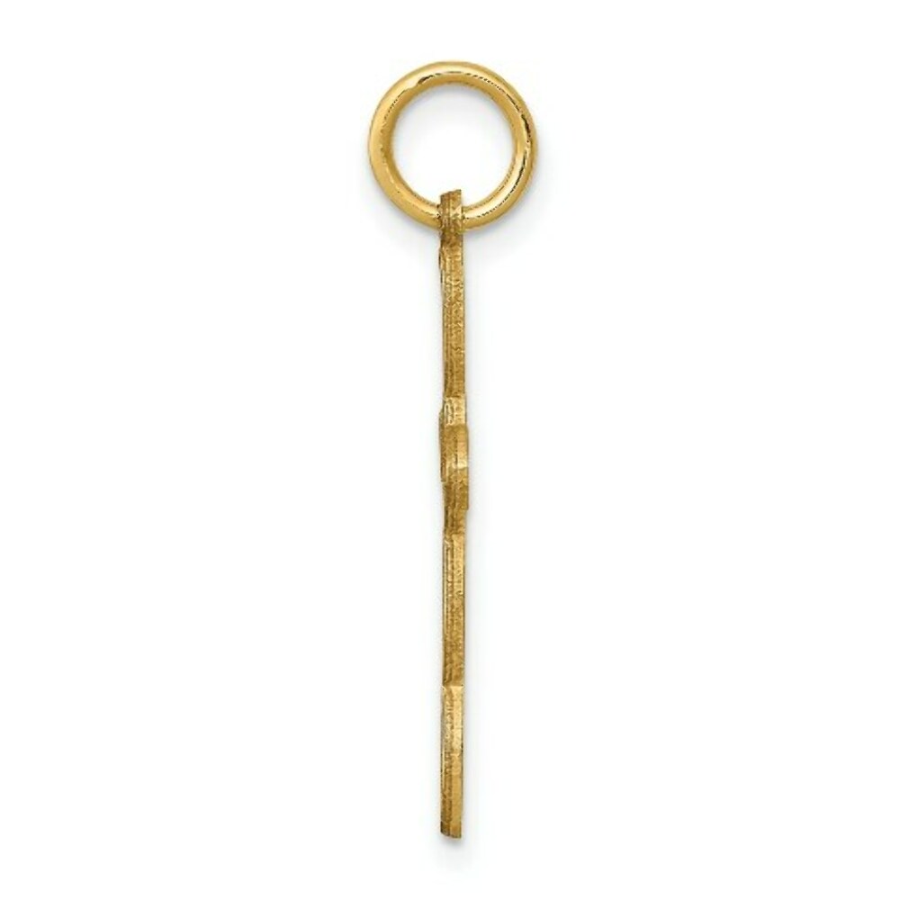 14K Yellow Gold Laser Designed Cross Pendant 27mm length