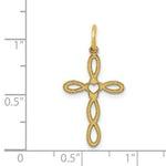 Load image into Gallery viewer, 14K Yellow Gold Laser Designed Cross Pendant 27mm length
