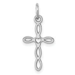 Load image into Gallery viewer, 14K White Gold Laser Designed Cross Pendant 23mm length
