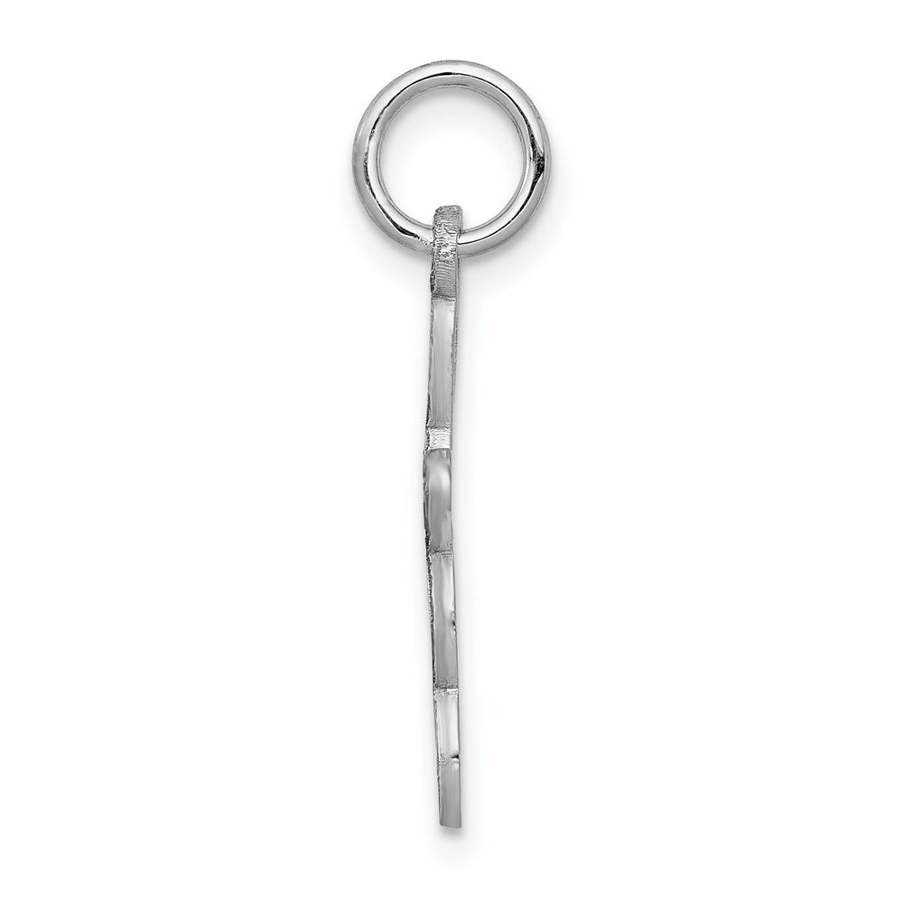 14K White Gold Laser Designed Cross Pendant 23mm length