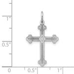 Load image into Gallery viewer, 14K White Gold Laser Designed Cross Pendant 25mm length
