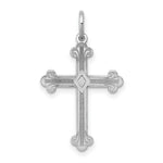 Load image into Gallery viewer, 14K White Gold Laser Designed Cross Pendant 25mm length
