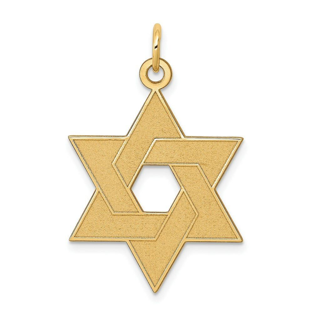 14K Yellow Gold Laser Designed Star of David Pendant