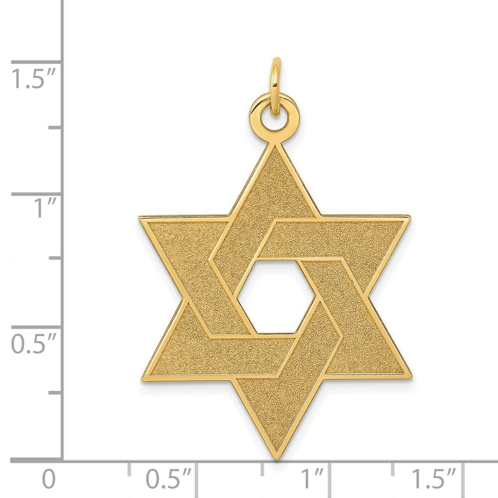 14K Yellow Gold Laser Designed Star of David Pendant
