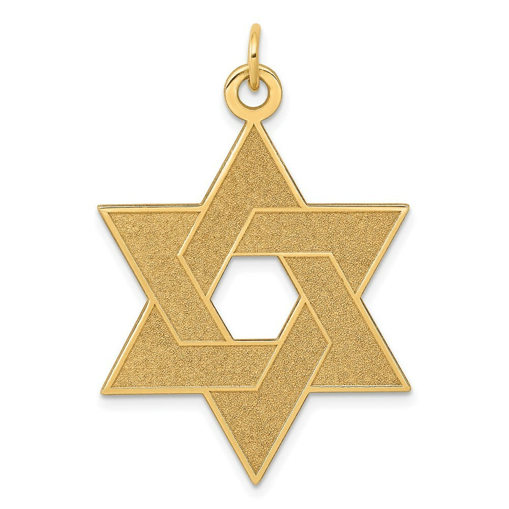 14K Yellow Gold Laser Designed Star of David Pendant