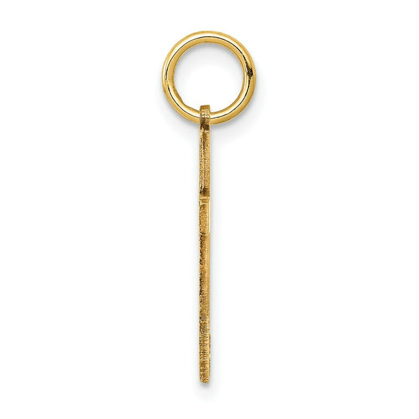 14K Yellow Gold Laser Designed Cross Charm 22mm length
