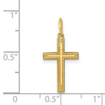 Load image into Gallery viewer, 14K Yellow Gold Laser Designed Cross Charm 22mm length
