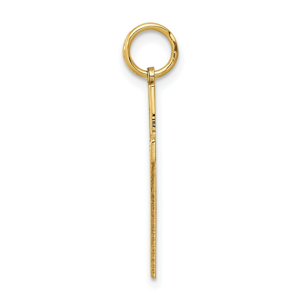 14K Yellow Gold Laser Designed Cross Pendant 26mm length