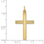 Load image into Gallery viewer, 14K Yellow Gold Laser Designed Cross Pendant 32mm length
