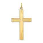 Load image into Gallery viewer, 14K Yellow Gold Laser Designed Cross Pendant 39mm length
