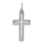 Load image into Gallery viewer, 14K White Gold Laser Designed Cross Pendant 22mm length
