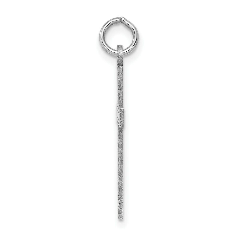 14K White Gold Laser Designed Cross Pendant 26mm length