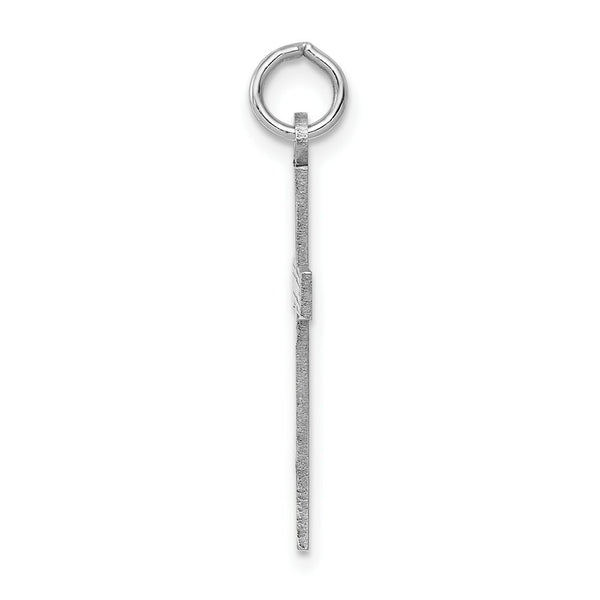 14K White Gold Laser Designed Cross Pendant 26mm length