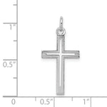 Load image into Gallery viewer, 14K White Gold Laser Designed Cross Pendant 26mm length
