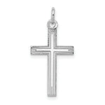 Load image into Gallery viewer, 14K White Gold Laser Designed Cross Pendant 26mm length
