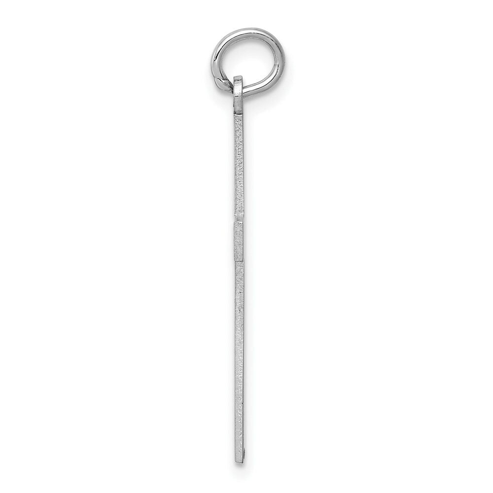 14K White Gold Laser Designed Cross Pendant 32mm length