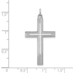 Load image into Gallery viewer, 14K White Gold Laser Designed Cross Pendant 39mm length

