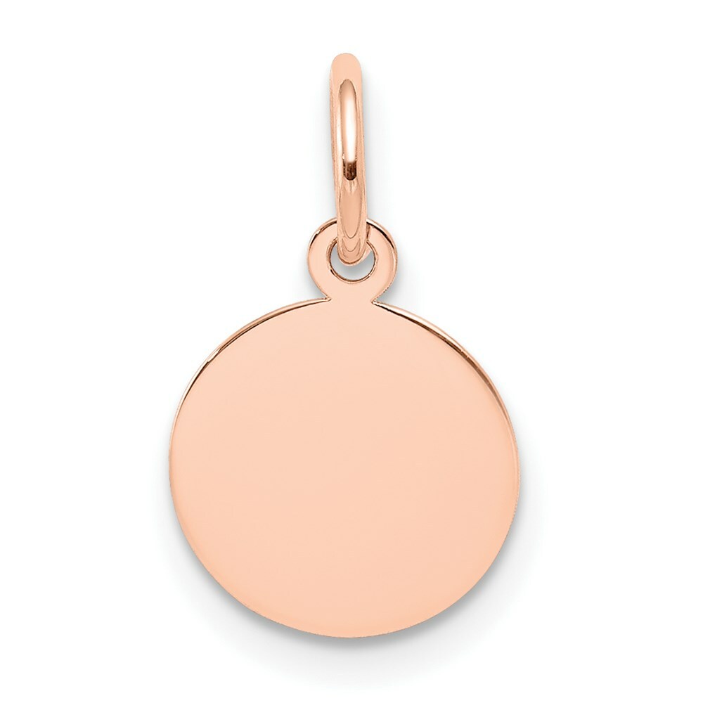 14K Rose Gold Plain .018 Gauge Circular Engraveable Disc Charm Pendant
