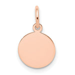 Load image into Gallery viewer, 14K Rose Gold Plain .027 Gauge Circular Engraveable Disc Charm Pendant
