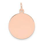 Load image into Gallery viewer, 14K Rose Gold Plain .035 Gauge Circular Engraveable Disc Charm Pendant
