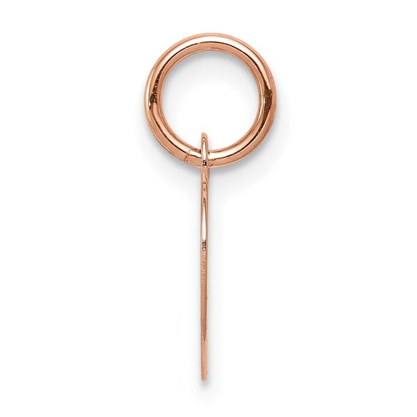 14K Rose Gold Plain .011 Gauge Engraveable Heart Disc Charm Pendant