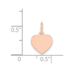 Load image into Gallery viewer, 14K Rose Gold Plain .018 Gauge Engraveable Heart Disc Charm Pendant
