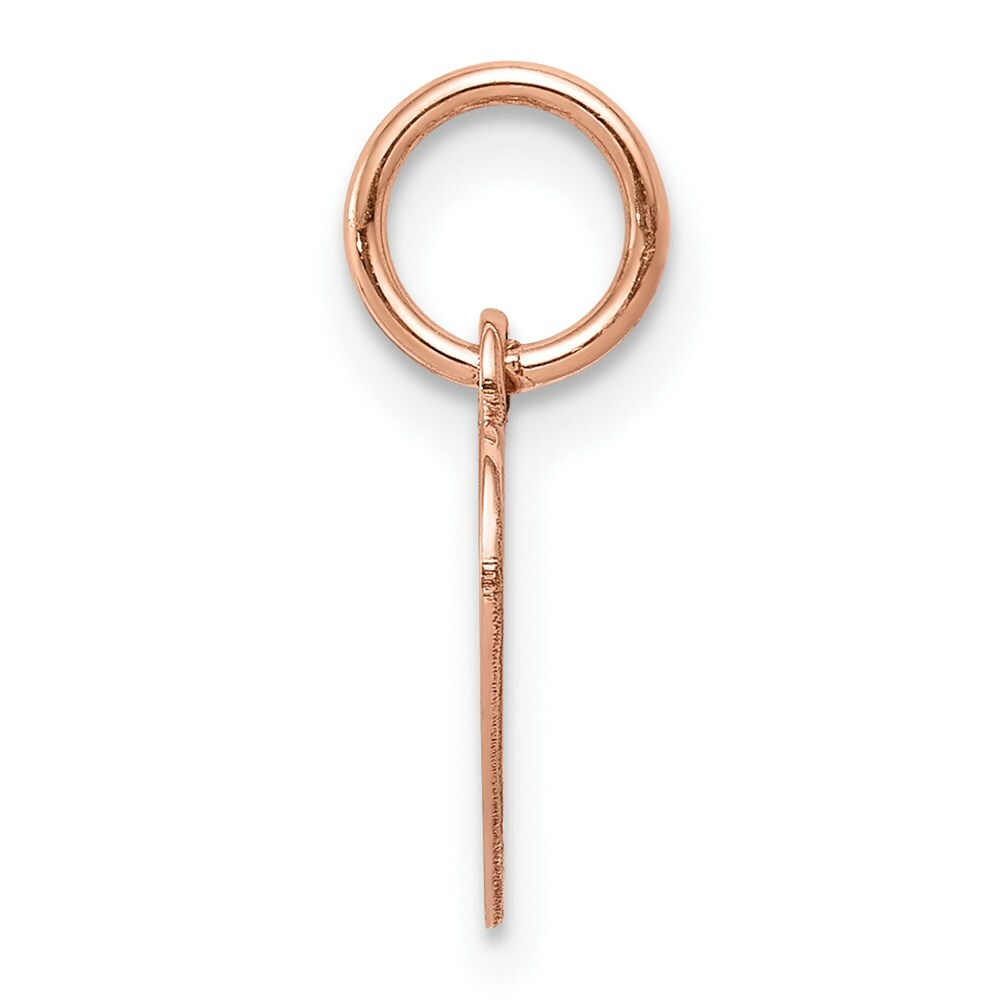 14K Rose Gold Plain .018 Gauge Engraveable Heart Disc Charm Pendant