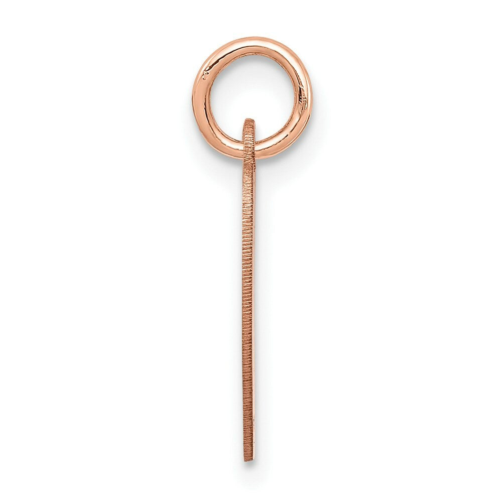 14K Rose Gold Plain .013 Gauge Engraveable Heart Disc Charm Pendant