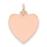 Load image into Gallery viewer, 14K Rose Gold Plain .011 Gauge Engravable Heart Disc 13mm Charm Pendant
