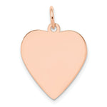 Load image into Gallery viewer, 14K Rose Gold Plain .013 Gauge Engraveable Heart Disc Charm Pendant
