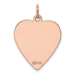 Load image into Gallery viewer, 14K Rose Gold Plain .013 Gauge Engraveable Heart Disc Charm Pendant

