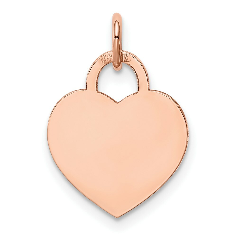 14K Rose Gold Medium Engraveable Heart Charm
