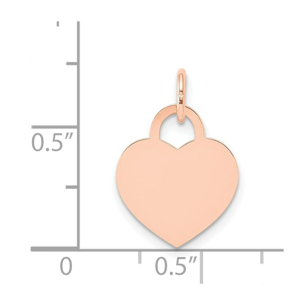 14K Rose Gold Medium Engraveable Heart Charm