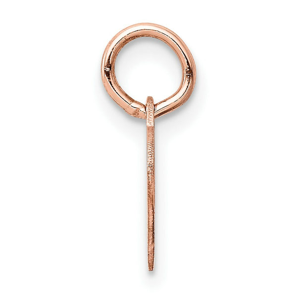 14K Rose Gold Heart Disc Charm