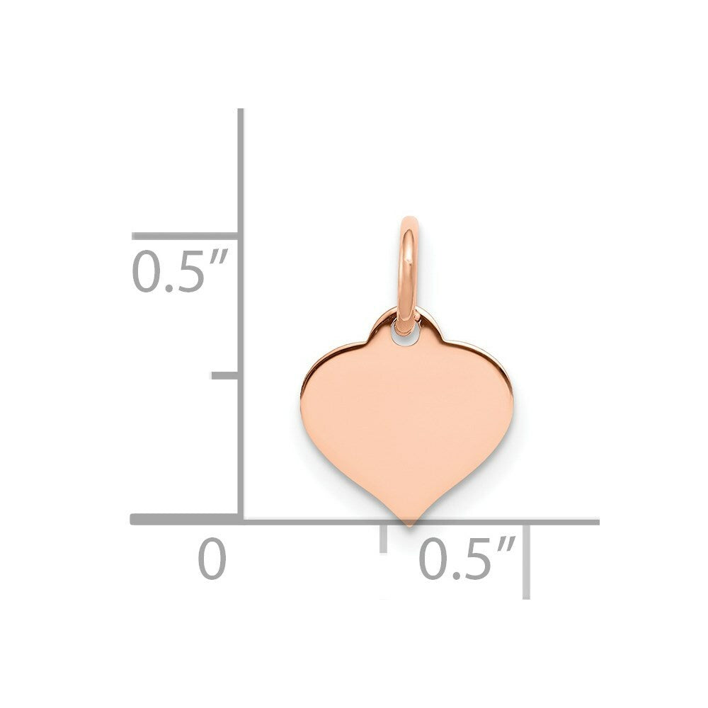 14K Rose Gold Heart Disc Charm