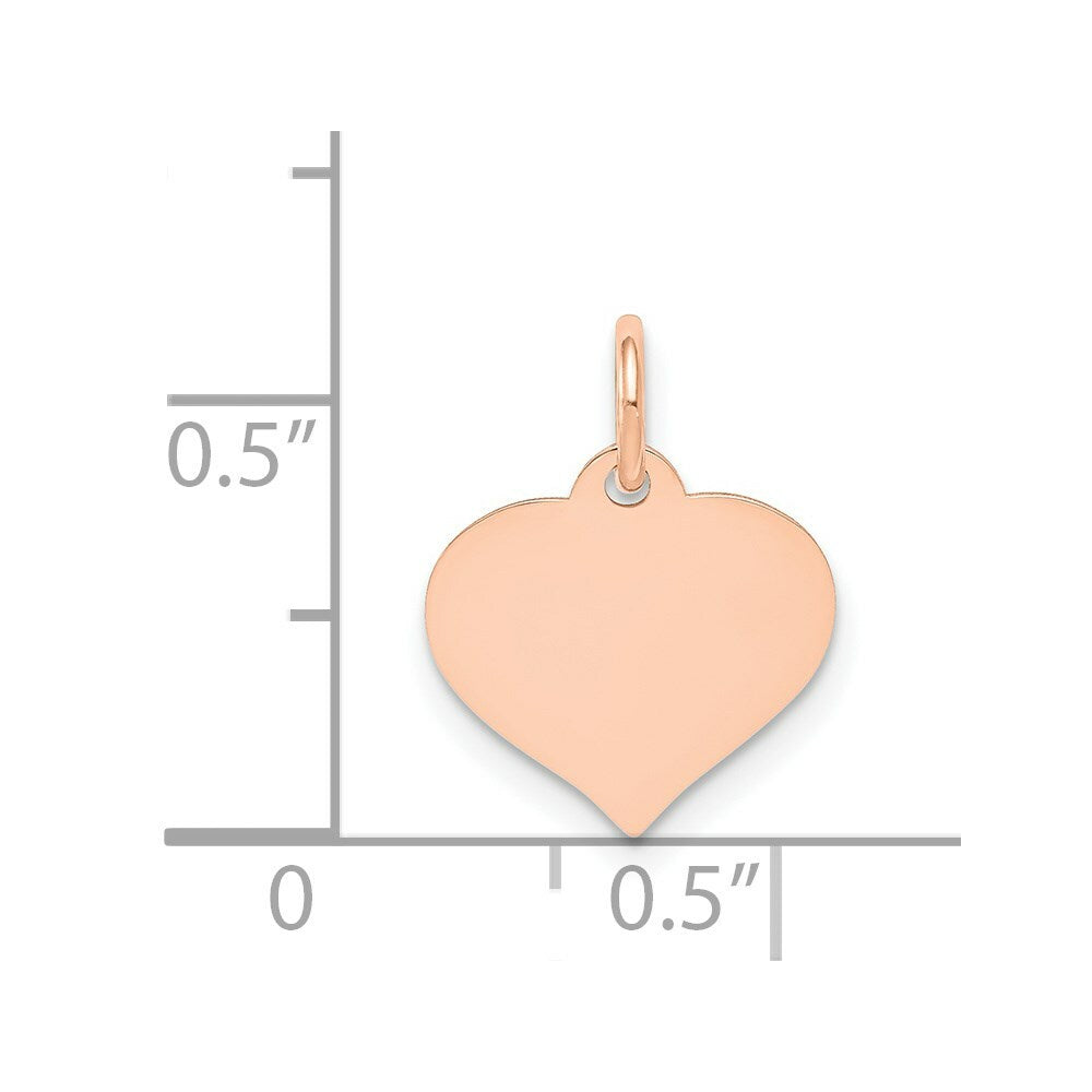 14K Rose Gold Heart Disc Charm