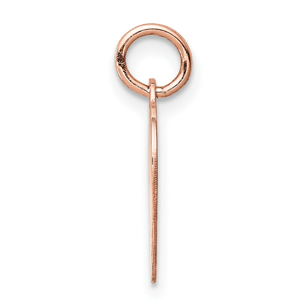 14K Rose Gold Heart Disc Charm