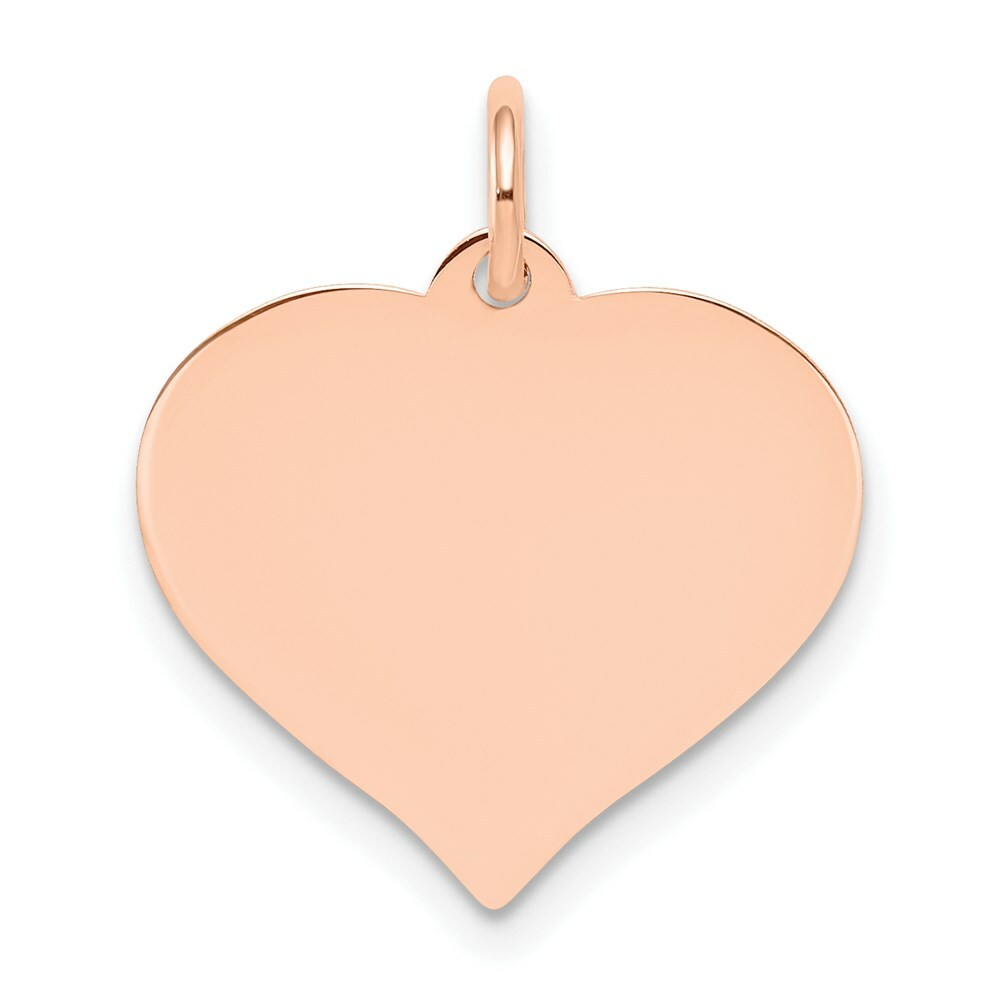 14K Rose Gold Heart Disc Charm