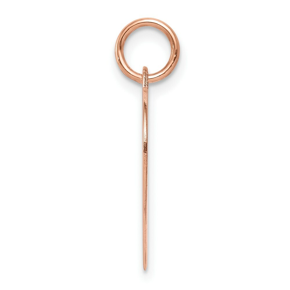 14K Rose Gold Heart Disc Charm