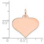 Load image into Gallery viewer, 14K Rose Gold Plain .013 Gauge Engraveable Heart Disc Charm
