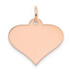 Load image into Gallery viewer, 14K Rose Gold Plain .013 Gauge Engraveable Heart Disc Charm
