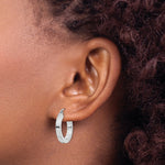 Load image into Gallery viewer, 14K White Gold Square Tube Hoop Earrings  3mm width
