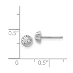 Load image into Gallery viewer, 14K White Gold Polished &amp; Diamond-Cut Half Ball Post Earrings
