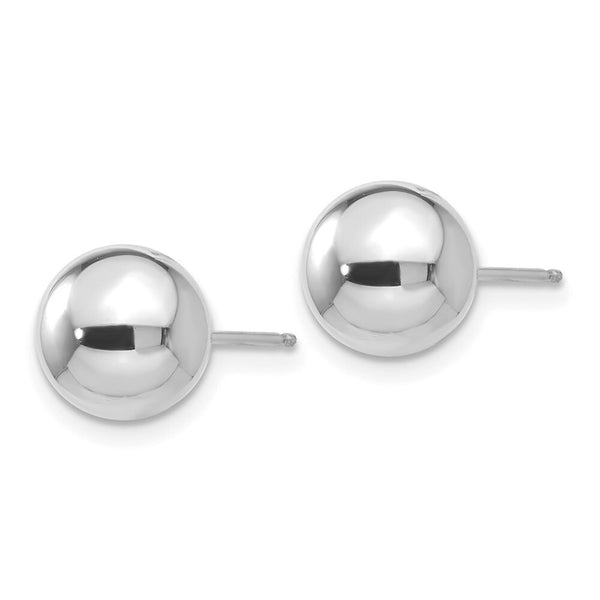 14K White Gold Polished 8mm Ball Post Earrings